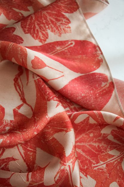 SILK SCARF RED TERRACOTTA - Image 4